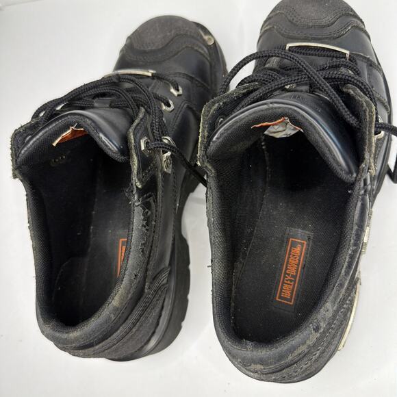 Harley Davidson Men’s size 11 1/2 Motorcycle Shoes Black 93097 Low Boots Toe Pad main image 9
